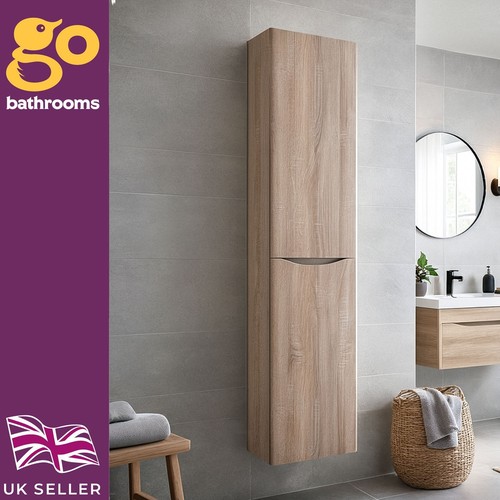 Tall light wood storage - light,