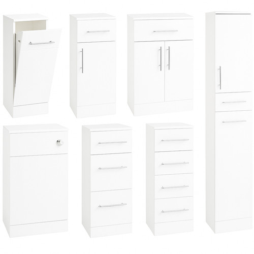 Gloss white bathroom cupboard - white,