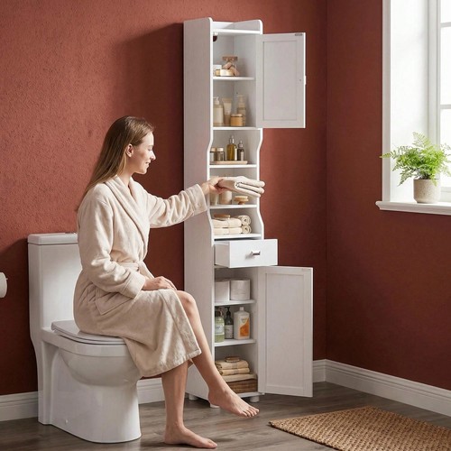 White slim tall - white, bathroom