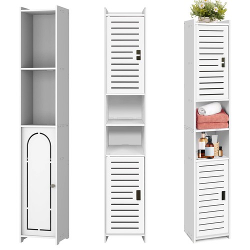 Tall bathroom cupboard white - cupboard,