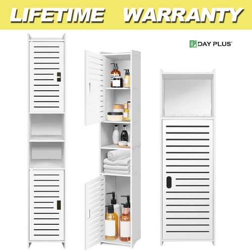 White tall bathroom storage - white,