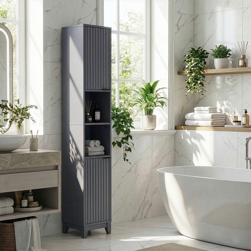 Grey tall bathroom storage - tall,