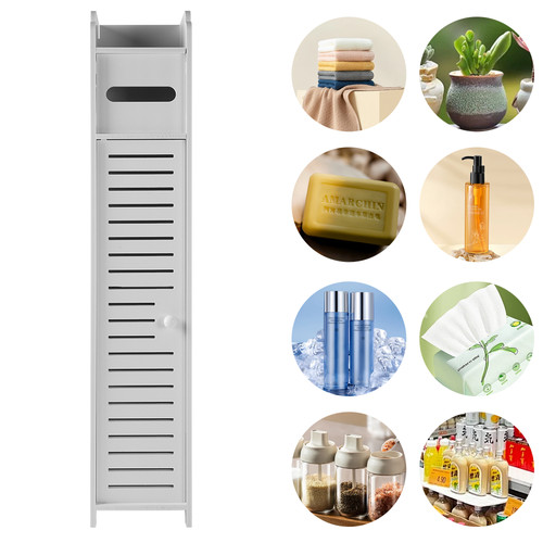 White tall bathroom storage - bathroom,